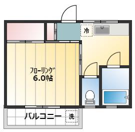 ハイツ英静(1K/1階)の間取り写真