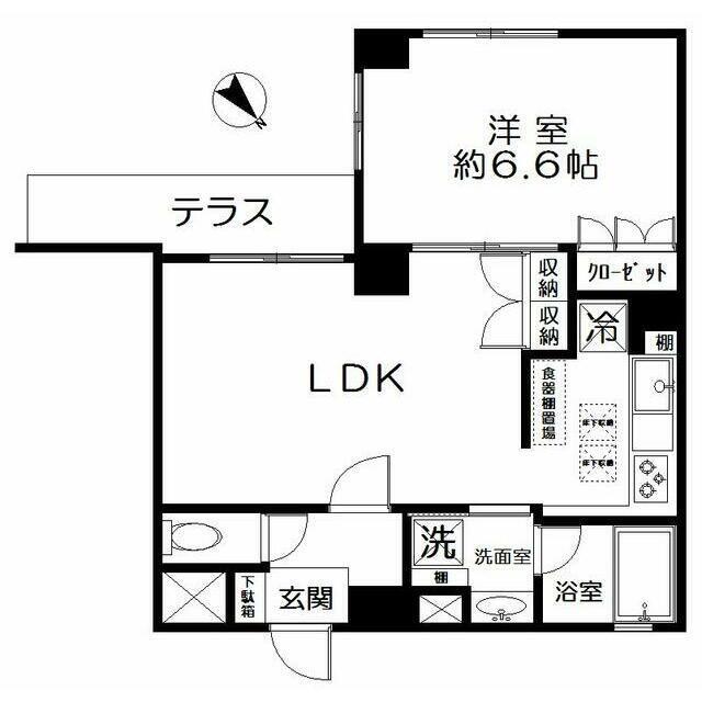 イトーピア幡ヶ谷(1LDK/1階)の間取り写真