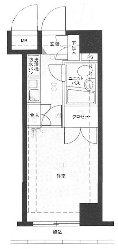 メインステージ大森海岸(1K/1階)の間取り写真