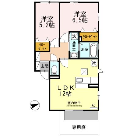 コート・ケゴヤ(2LDK/2階)の間取り写真