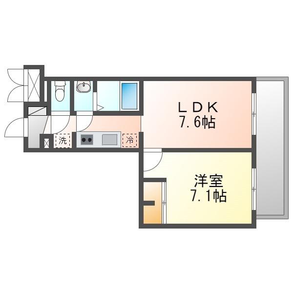 RATIO WELL(1LDK/3階)の間取り写真