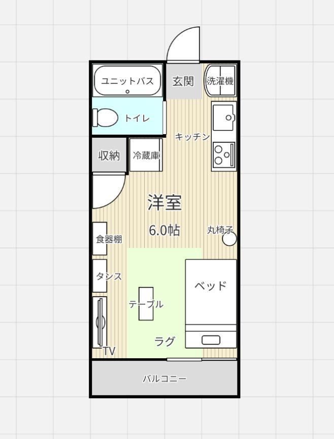 花夢ハウス(1K/2階)の間取り写真