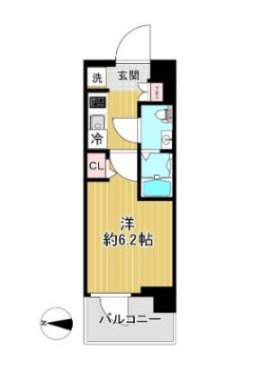 SHOKEN RESIDENCE亀有(1K/12階)の間取り写真