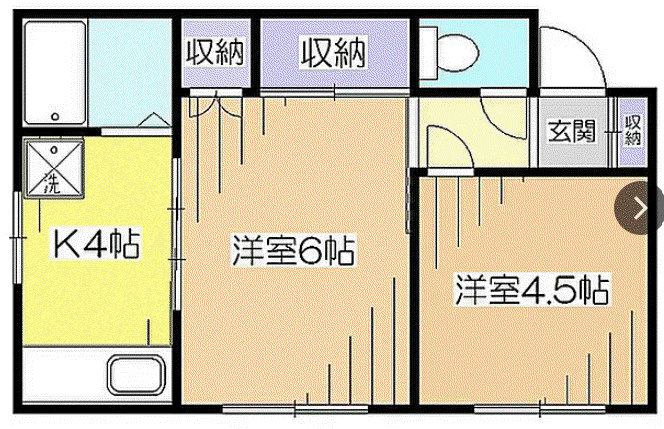 ハピネスII(1LDK/1階)の間取り写真