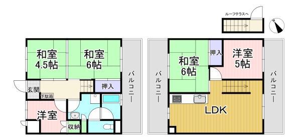 パークテラス桂川 621号(5LDK/6階)の間取り写真
