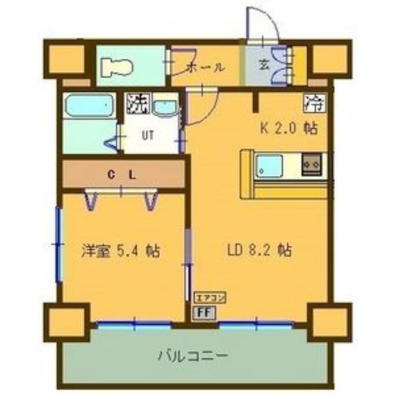 サンコート本通ガーデンヒルズ(1LDK/5階)の間取り写真