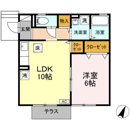 プレミール(1LDK/1階)の間取り写真