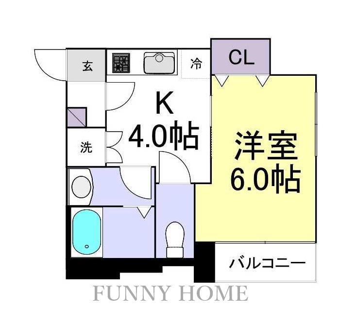 世田谷代田サンライズマンション(1K/3階)の間取り写真