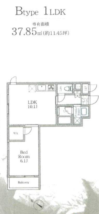 MAISON DE M HATSUDAL(1LDK/3階)の間取り写真