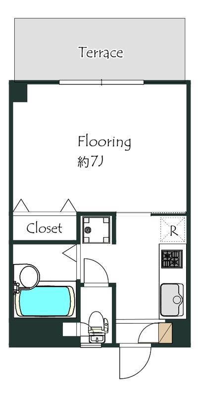 リッツ三軒茶屋(1K/1階)の間取り写真