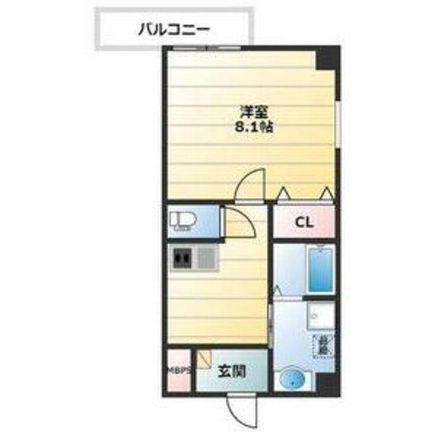 エヌエムスワサントオンズサウス(1K/2階)の間取り写真