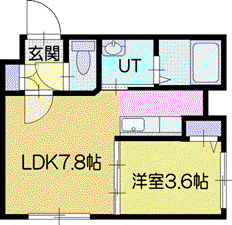 和AIOI(1DK/4階)の間取り写真