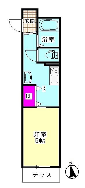 チェルシーテラス(1K/1階)の間取り写真