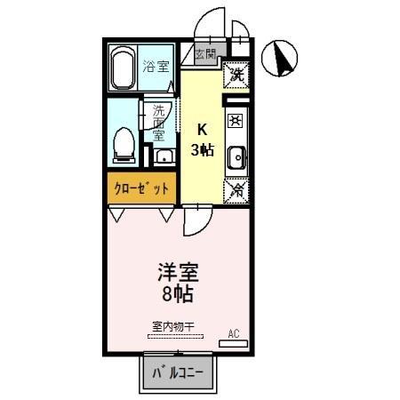 セジュール環水(1K/1階)の間取り写真