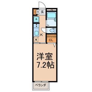 サンライズ唐山(1K/2階)の間取り写真