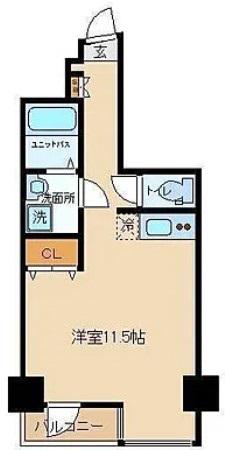 アクセス淀橋(ワンルーム/4階)の間取り写真
