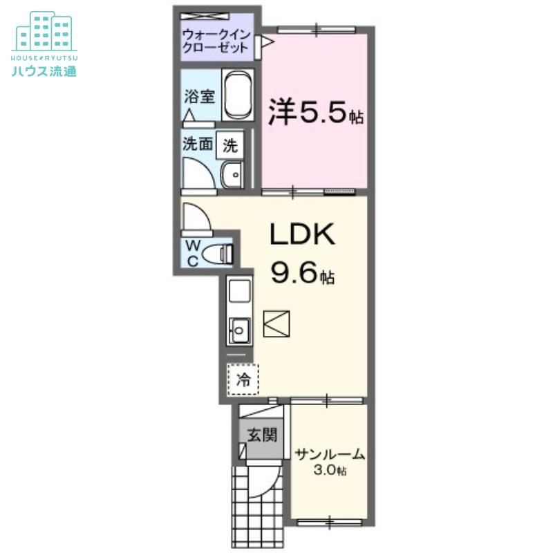 ラ・ソレイル 東小路(1LDK/1階)の間取り写真