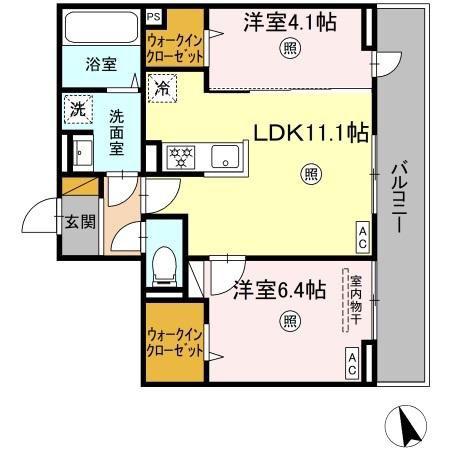D-KISARIA WIII(2LDK/3階)の間取り写真