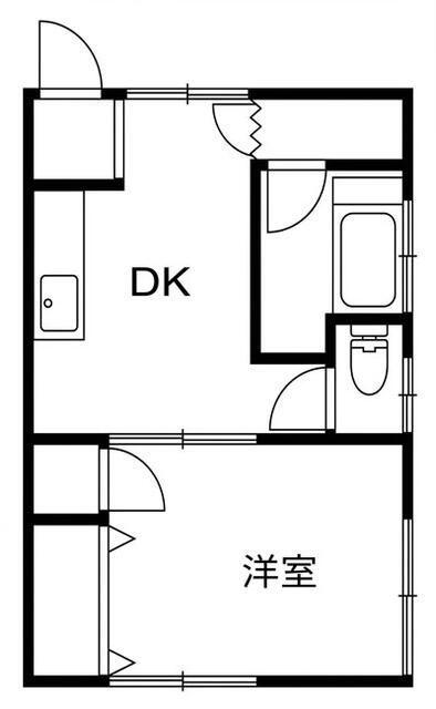 ときわ荘(1DK/2階)の間取り写真