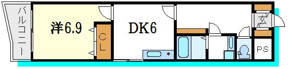AI COURT新三河島(1DK/4階)の間取り写真