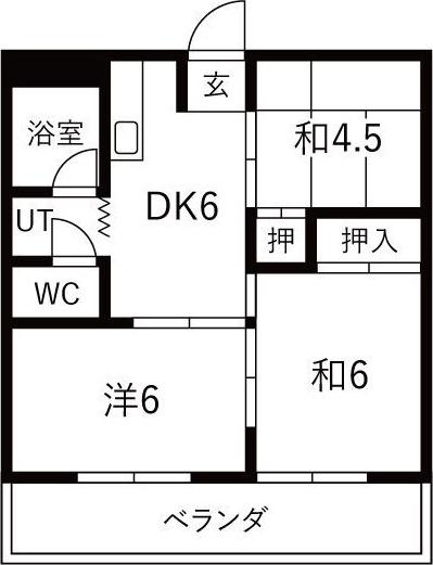 コーポ大晴(3DK/3階)の間取り写真