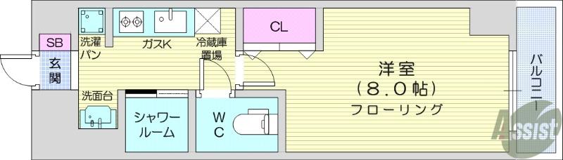STADT LEBEN(1K/7階)の間取り写真