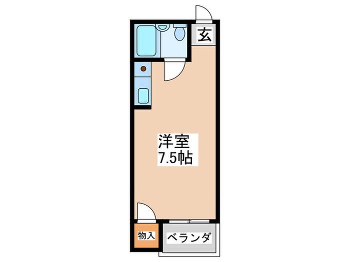 西川ビル(ワンルーム/3階)の間取り写真