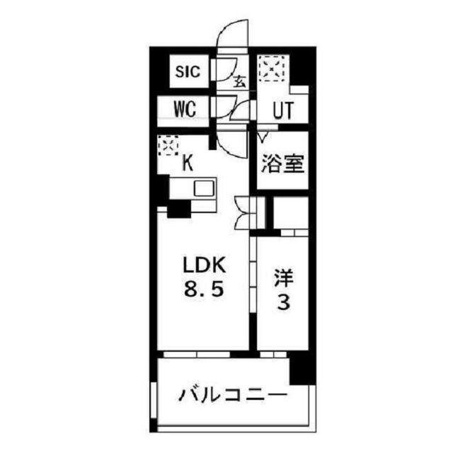 アーバンパーク御幣島(1LDK/10階)の間取り写真