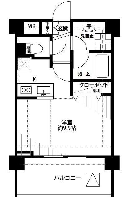 プレールドゥーク新宿御苑II(ワンルーム/2階)の間取り写真