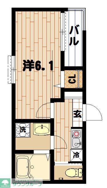 MELDIA COURT(1K/2階)の間取り写真