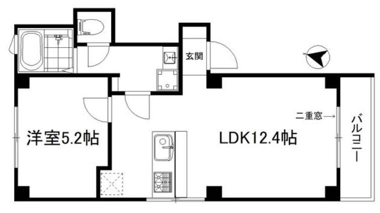 BELLTREE岡本(1LDK/4階)の間取り写真