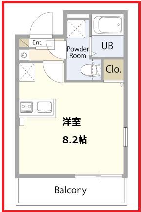 グランブルー五反野(ワンルーム/4階)の間取り写真