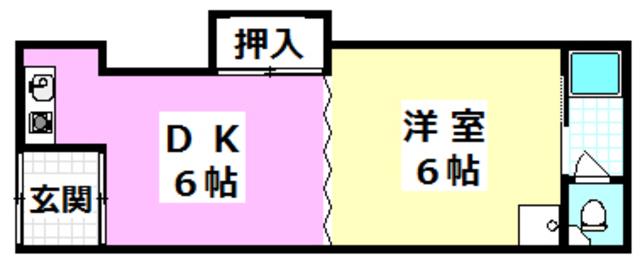 コーポ北之坊(ワンルーム/1階)の間取り写真