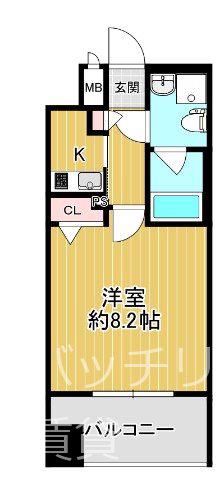 エフパルク県庁前(1K/12階)の間取り写真