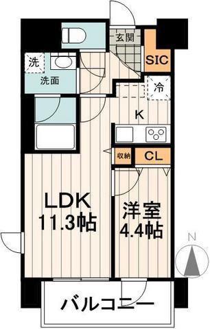 パークフィルヴェール(1LDK/4階)の間取り写真