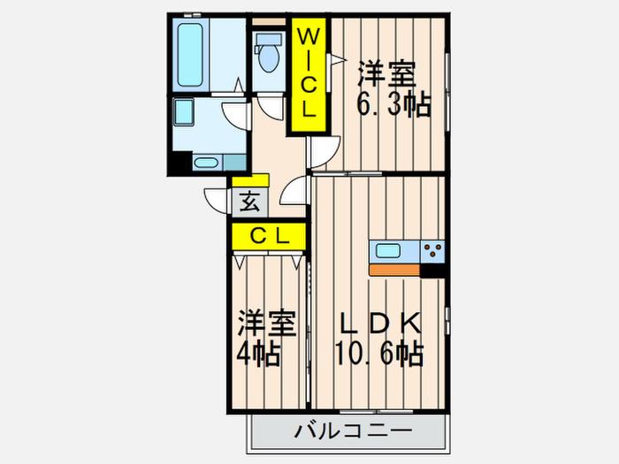 URBAN SQUARE(2LDK/2階)の間取り写真