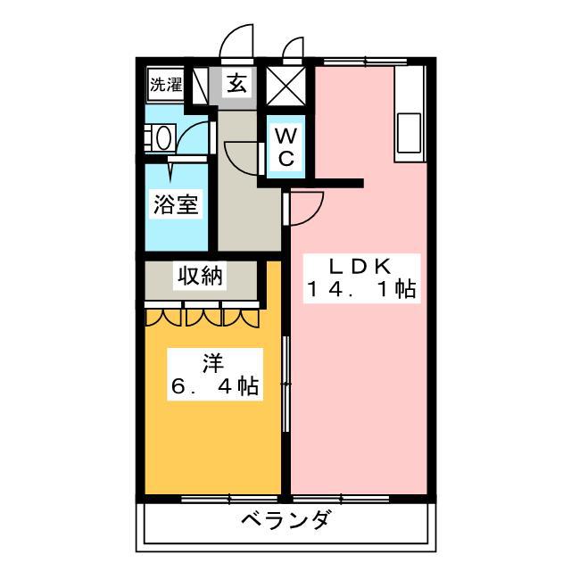 メアリーローズ(1LDK/2階)の間取り写真