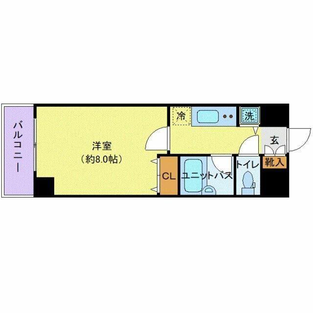 シティスパイア東大井(1K/3階)の間取り写真