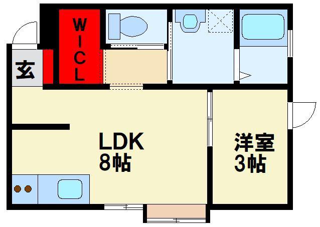 さくらステージ九工大前(1LDK/2階)の間取り写真