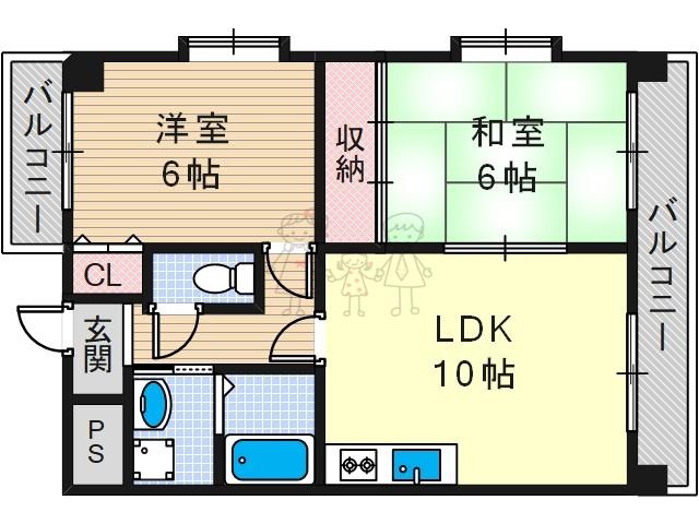 それいゆ(2LDK/5階)の間取り写真