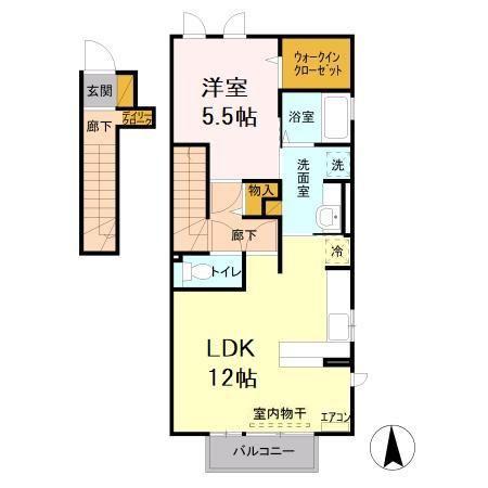 メゾン桜(1LDK/2階)の間取り写真