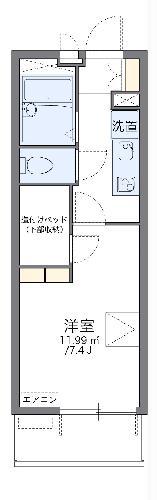 レオパレスヴィラモンド(1K/4階)の間取り写真