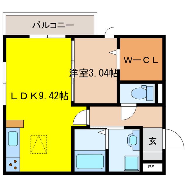 アルシオネ林町(1LDK/1階)の間取り写真