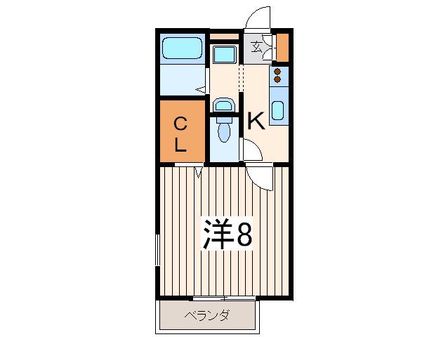 セキュリオ本郷A(1K/2階)の間取り写真