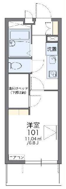 レオパレスクレスト北戸田(1K/2階)の間取り写真