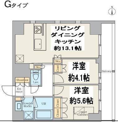 クレストコート東日暮里(2LDK/8階)の間取り写真