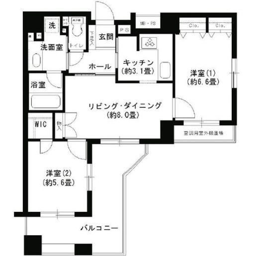 クリオ文京小石川(2LDK/14階)の間取り写真