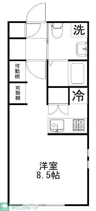 ティーズハイツ東習志野(ワンルーム/1階)の間取り写真