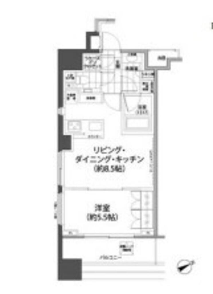 パークハビオ西新宿(1LDK/13階)の間取り写真