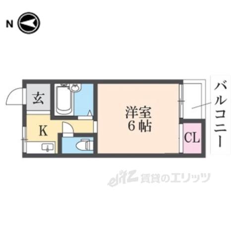 シャトレ小阪(1K/2階)の間取り写真